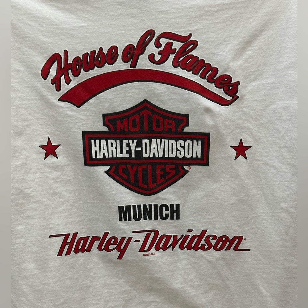 HARLEY DAVIDSON House of Flames Munich white T-shirt size XL